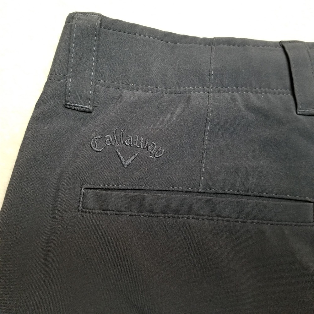 Callaway Shorts Mens 34x10 Black Flat Front Chino Performance Golf Activewear - Picture 6 of 11